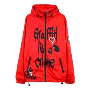 Brandalised Banksy Tango Hotel Graffiti Is A Crime Windbreaker Jacket